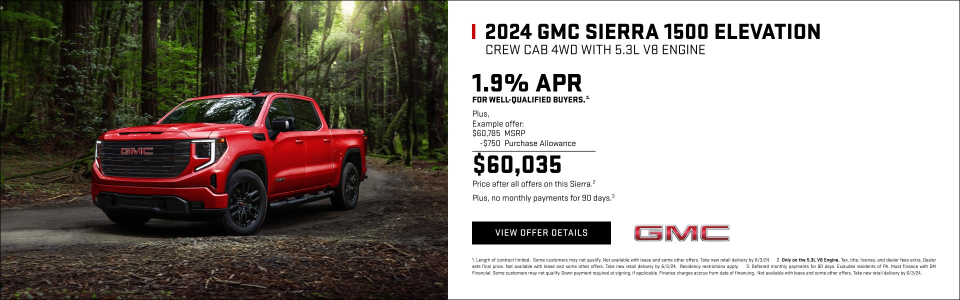 1.9% APR for well-qualified buyers.1

Plus,

Example offer:
$60,785 MSRP
$750 Purchase Allowance
...